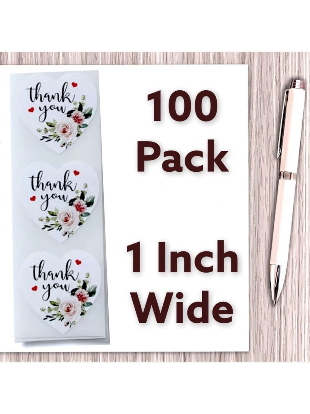 100 Heart Stickers ThanYou PRICE IS FIRM